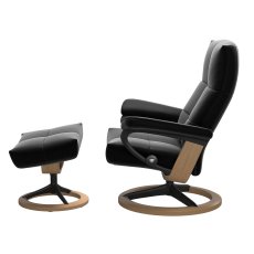 Stressless David Medium Chair & Stool Signature Base 3