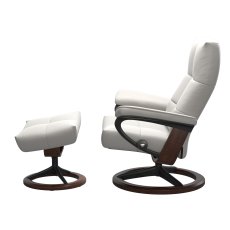 Stressless David Medium Chair & Stool Signature Base 5