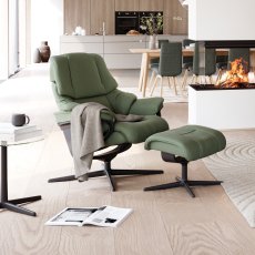 Stressless Reno Medium Chair & Stool Cross Base 2