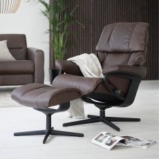 Stressless Reno Large Chair & Stool Cross Base 8