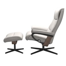 Stressless View Medium Chair & Stool Cross Base 3