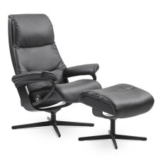 Stressless View Medium Chair & Stool Cross Base 5