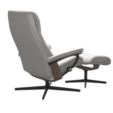 Stressless View Medium Chair & Stool Cross Base 6