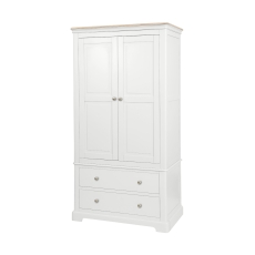 Linhay 2 Drawer Double Wardrobe - White