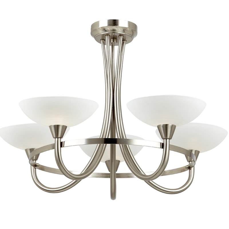 Satin Chrome 5 Light Fitting 1