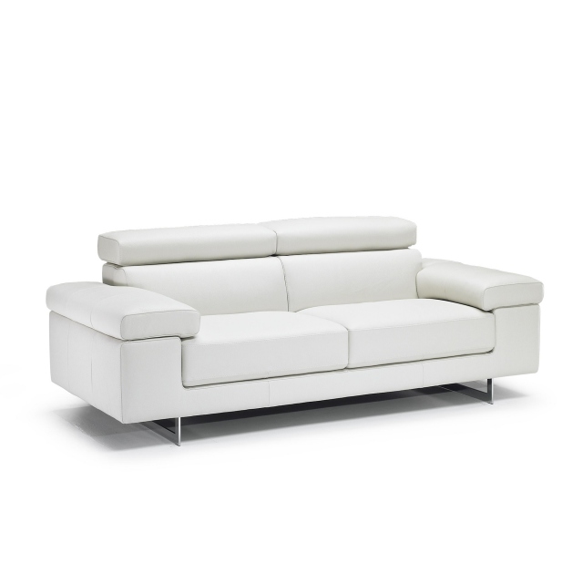 Natuzzi white deals leather sofa