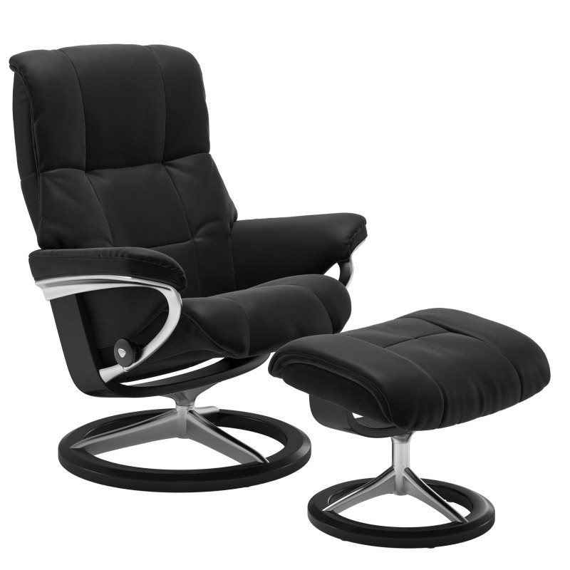 Stressless Mayfair Large Chair & Stool Signature Base 1