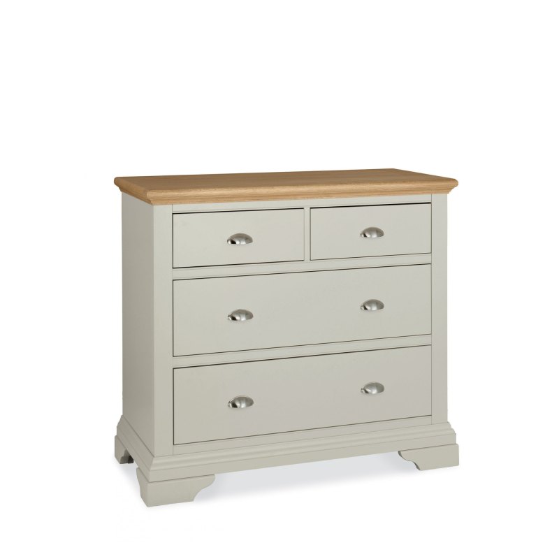 Cookes Collection Camden Soft Grey and Pale Oak 2 Over 2 Drawer Chest 