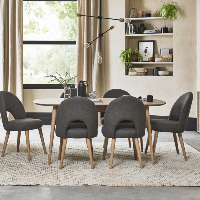 Fino Scandi Oak Dining Table & 6 Chairs 1