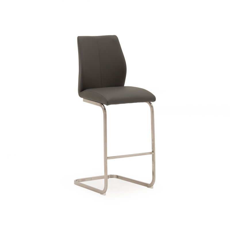 Alessi Bar Stool Brushed Steel Grey 1