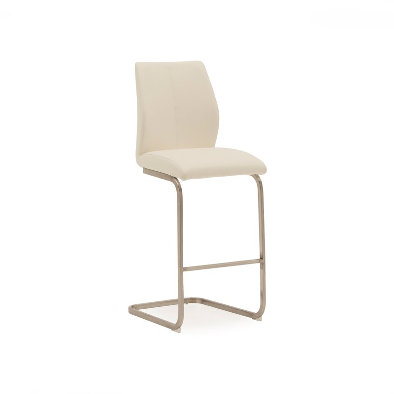 Alessi Bar Stool Brushed Steel White 1