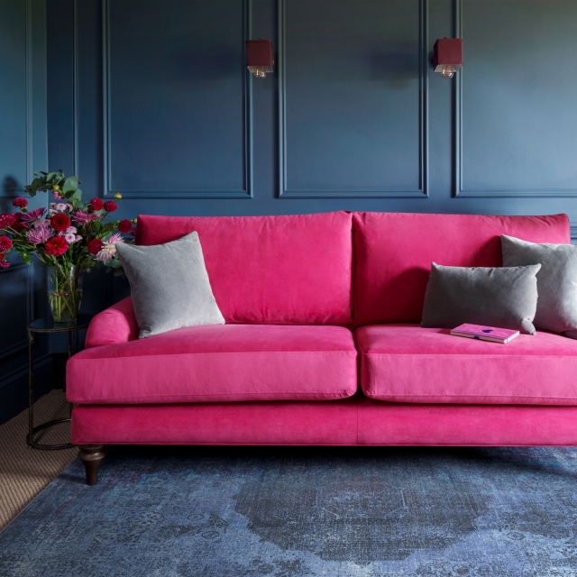 Rose deals velvet sofa