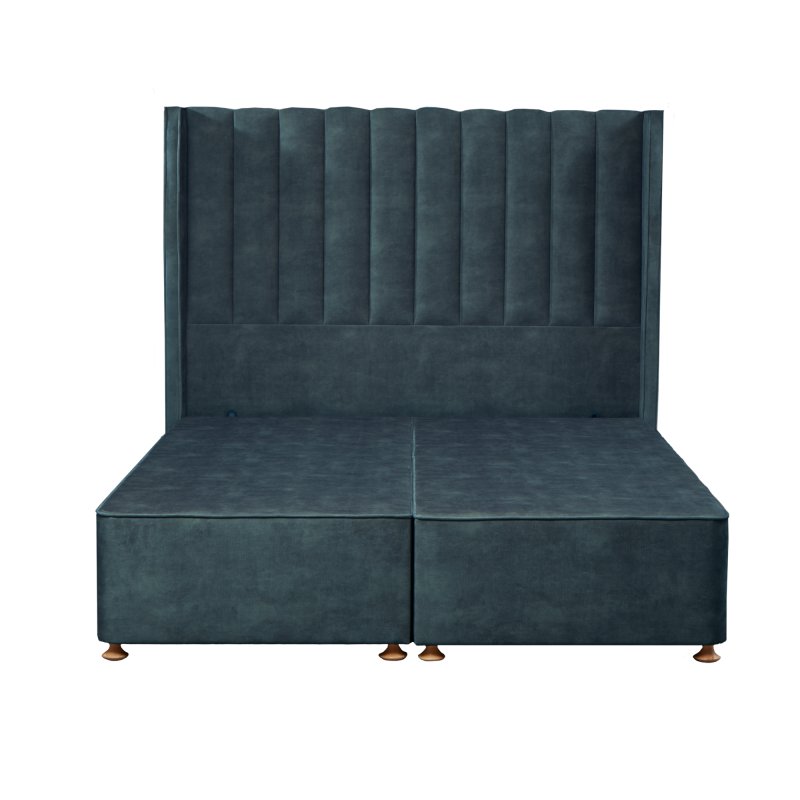 Tempur Suffolk Non-Storage Divan Base Aqua Velvet 1