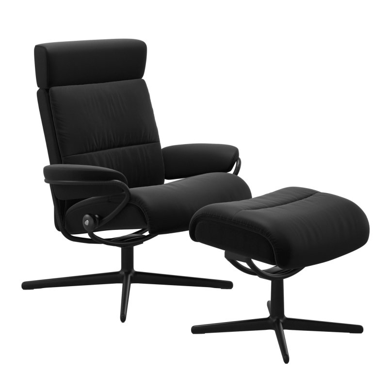 Stressless Tokyo Medium Chair & Stool Cross Base 1