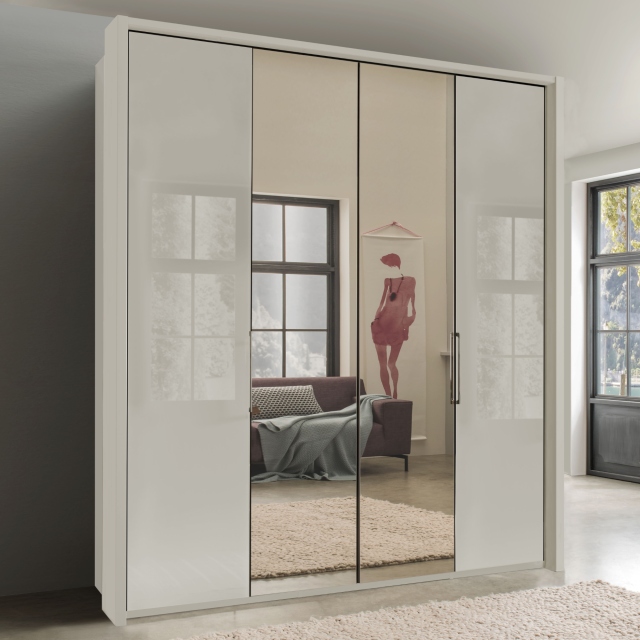 Monaco 2000 4 Door Bi-Fold Mirrored Wardrobe 