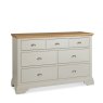 Cookes Collection Camden Soft Grey and Pale Oak 3 Over 4 Drawer Chest